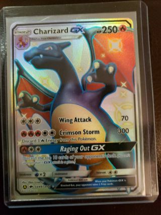Pokemon Hidden Fates Shining Charizard Gx Card Sv49/sv94 Pack Fresh