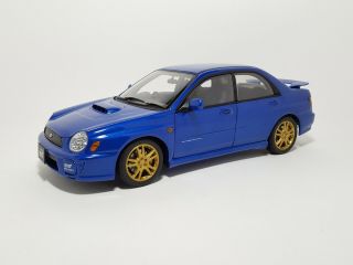 1:18 Autoart 78642 Subaru Impreza Wrx Sti Age Gold Rims Blue - 2001