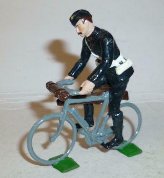 Unidentified White Metal Model Of A Military Cyclist - N/mint