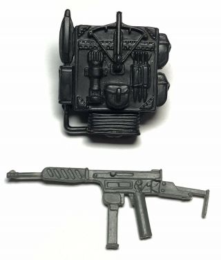 Vintage 1986 Gi Joe Beachhead Replacement Sub Machine Gun & Backpack
