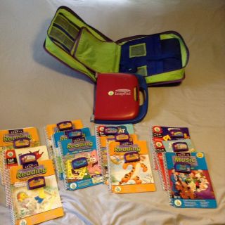 Leap Pad Read Aloud System With Carry Case And 12 Books & Cartridges Leap 1 & 2