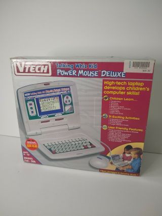 Vintage V Tech Talking Whiz Kid Power Mouse Deluxe With Mouse Box