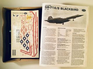 Testors Lockheed Sr - 71 A/b Blackbird 1/48 Scale Model 584