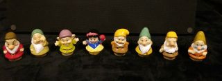 Fisher Price Little People Disney SNOW WHITE 7 Dwarfs MUSICAL Cottage COMPLETE, 7