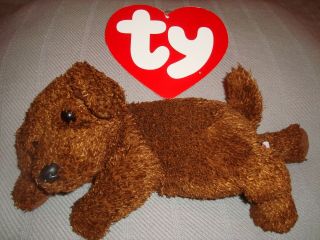 Ty Flopper Dark Brown Puppy Dog 2000 No Tag 16 " Beanie Classic Buddy Plush