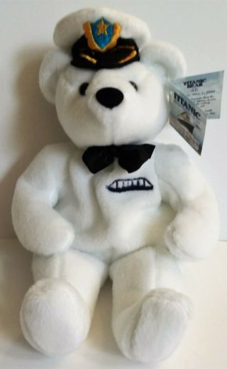 Titanic White Bear Plush Limited Edition 3 Captain Smith Sailor Beanbag Dart