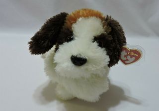 Ty Classic Yodeler Dog Plush Puppy Brown White 12 " Toy Stuffed Animal