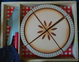 Melissa & Doug Make Serve Apple Pie Set Wooden Toy Play Kitchen Fractions