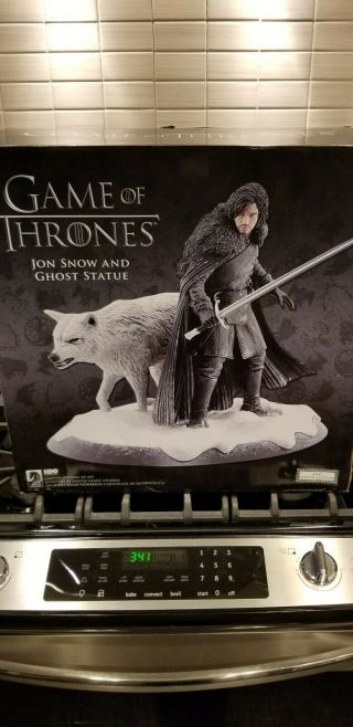 Game of Thrones Jon Snow and Ghost Dark Horse 16x13 Statue By Gentle Giant 4