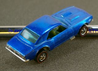 ☆Hot Wheels Redline HK Blue Custom Camaro w/GREEN INT & NBR 100 HTF ☆ 3
