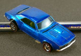 ☆Hot Wheels Redline HK Blue Custom Camaro w/GREEN INT & NBR 100 HTF ☆ 4