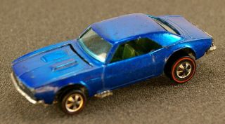 ☆Hot Wheels Redline HK Blue Custom Camaro w/GREEN INT & NBR 100 HTF ☆ 5