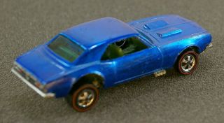 ☆Hot Wheels Redline HK Blue Custom Camaro w/GREEN INT & NBR 100 HTF ☆ 7