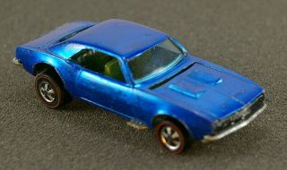 ☆Hot Wheels Redline HK Blue Custom Camaro w/GREEN INT & NBR 100 HTF ☆ 8