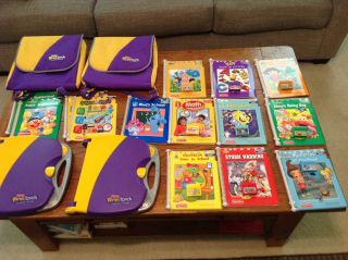 2 Fisher Price Power Touch Learning Systems 10 Books W Cartridges Backpacks Euc