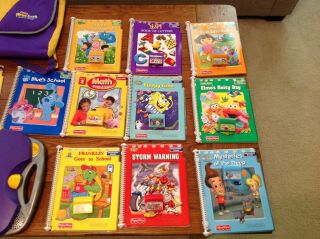 2 Fisher Price Power Touch Learning Systems 10 Books w Cartridges Backpacks EUC 2