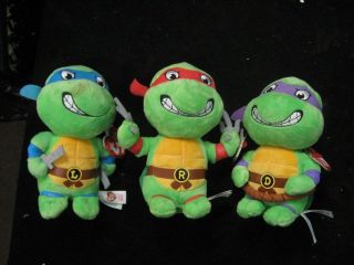 3 Different Ty Beanie Babies Teenage Mutant Ninja Turtles Tmnt Don Leo Michael