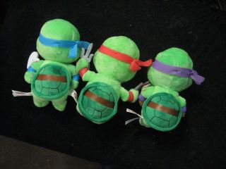 3 Different Ty Beanie Babies Teenage Mutant Ninja Turtles TMNT Don Leo Michael 2