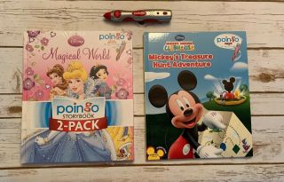 Disney Poingo Interactive Reader Pen & 3 Books,  Cinderella Princesses Mickey