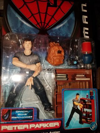 Spiderman 1st Movie Peter Parker With Water Web Shooting Action Toy Biz Moc