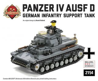 Panzer Iv German Infantry Support Tank - Brickmania® Building Kit