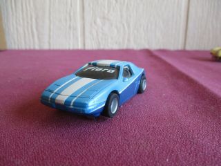 Tyco Ho Scale Blue/white Pontica Fiero Slot Car
