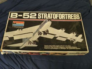 Vintage 1/72 Scale Monogram B - 52 Stratofortress Plane Model Kit