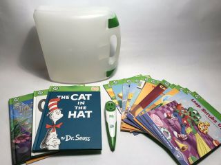 Leap Frog Tag Reader Pen,  Case & 14 Books,  3 Hc,  Dr Seuss,  Olivia,  Vowel Sounds