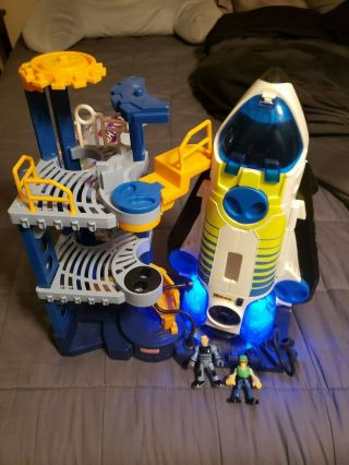 Fisher Price Imaginext 2008 Space Shuttle Launcher And Tower Mattel 4 Figure ●■●