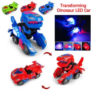 Transforming Dinosaur LED Car With Light Sound for Kids Xmas Gift 2