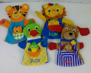 Baby Einstein Learning Hand Puppets Dog Tiger Duck Lion Colorful & Soft Euc