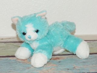 Aurora Flopsie Aqua Blue Kitty Cat White Fantasy Mini Stuffed Plush Toy 6 - 8 "