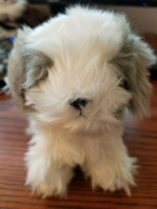 Ty Beanie Baby Furston White & Grey Sheepdog