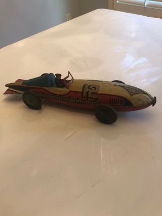 Vintage Antique Marx Metal Rocket Racer Wind Up Toy Race Car