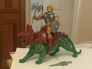 1983 Motu Masters Of The Universe He - Man And Battle Cat Action Figures