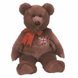 Ty Beanie Buddy - Britannia The Bear (uk Exclusive) (14 Inch) - Mwmts Stuffed Toy