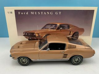 1:18 AUTOart Millennium 1967 Ford Mustang GT390 in Metallic Gold 72806 READ 10
