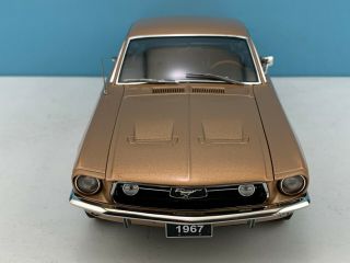 1:18 AUTOart Millennium 1967 Ford Mustang GT390 in Metallic Gold 72806 READ 2