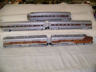 Am Flyer S Gauge Silver Flash Alco Ab Diesels,  3 Pax Cars 960 961 963 Orig Boxes