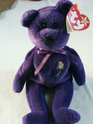 Ty Beanie Baby - Princess Diana Bear (pvc Pellets - Made In China - 1997)