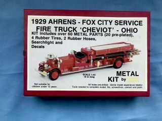 1/43 Ashton Models 1929 Ahrens - Fox Cheviot Oh City Service Fire Truck Kit Ah - 18k