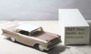 Dealer Promo Model Car Ford Galaxie 500 1959 2 Door Copper & White Friction
