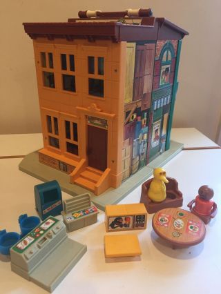 Vintage Fisher Price Sesame Street Little People 938 1970s Playset W/accessories