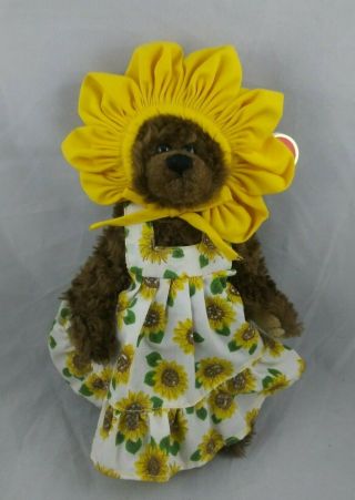 Ty Attic Treasures Susannah 1993 8 Inch Bear In Sunflower Dress