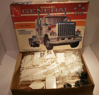 Vintage Amt Gmc General Truck Tractor 1:25 Model Kit Opened