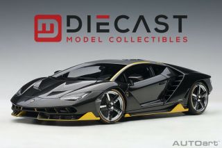 Autoart 79114 Lamborghini Centenario (clear Carbon W/yellow Accents) 1:18 Scale