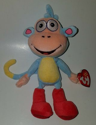 Ty Boots Bean Bag Plush Dora The Explorer Monkey Stuffed Animal Toy 2011 W/ Tag