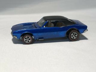 1968 Hot Wheels Redline Custom Camaro Metallic Blue W/black Top