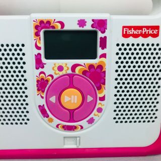 Fisher Price Kid Tough MP3 Music Player Microphone Karaoke Pink Stereo Boombox 3