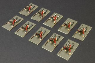 1/72 Scale Well Painted 10 British Infantry Waterloo Airfix Based Lying Down
